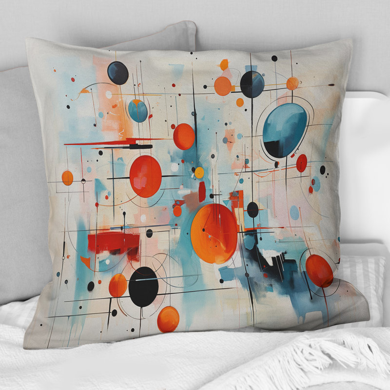Coussin décoratif coloré Mid Century Abstract Atomic II - Abstract Midcentury