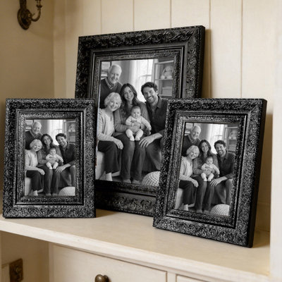Cadre photo mural 3 pièces 5 "x 7" noir