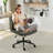 Criss Cross Legged Chair With Wheels, Comfy Rolling Office Desk Armless Chair With Pillows, Wide Swivel Vanity Chairs Computer Task Chair For Makeup, Bedroom-131855956