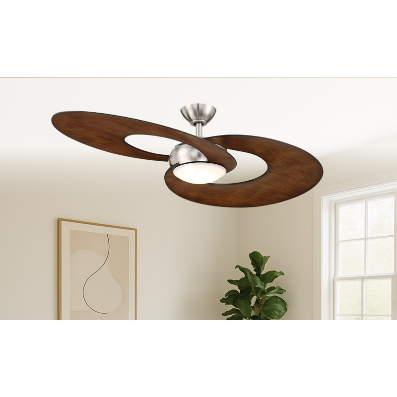 Ventilateur de plafond intelligent Wi-Fi Amiliah, Nickel