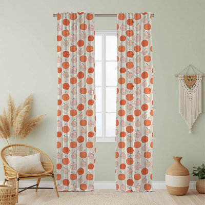 Semi Sheer Fruit Print Curtain Single Panel