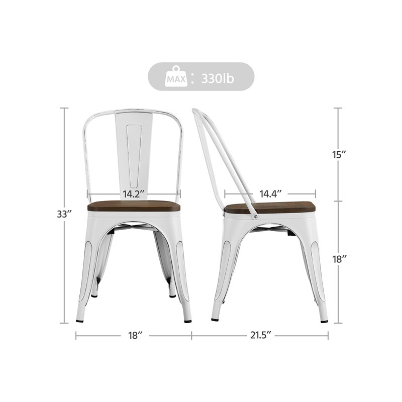 Chaise d'appoint Galway, Blanc / Brun
