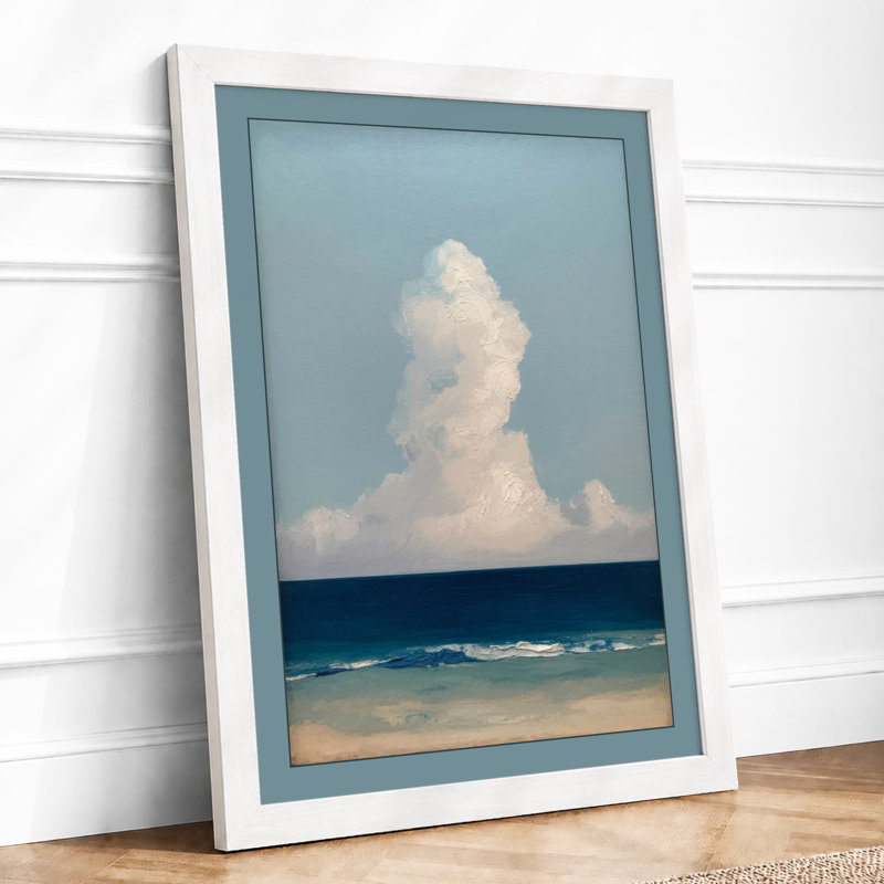 Cloud Above Sand Coastal - Framed Print, A4 - 29.7 x 21.0 cm, White