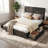 Queen Bed Frame with 4 Underbed Drawers, Modern Platform Bed with Headboard-748784092-748784094