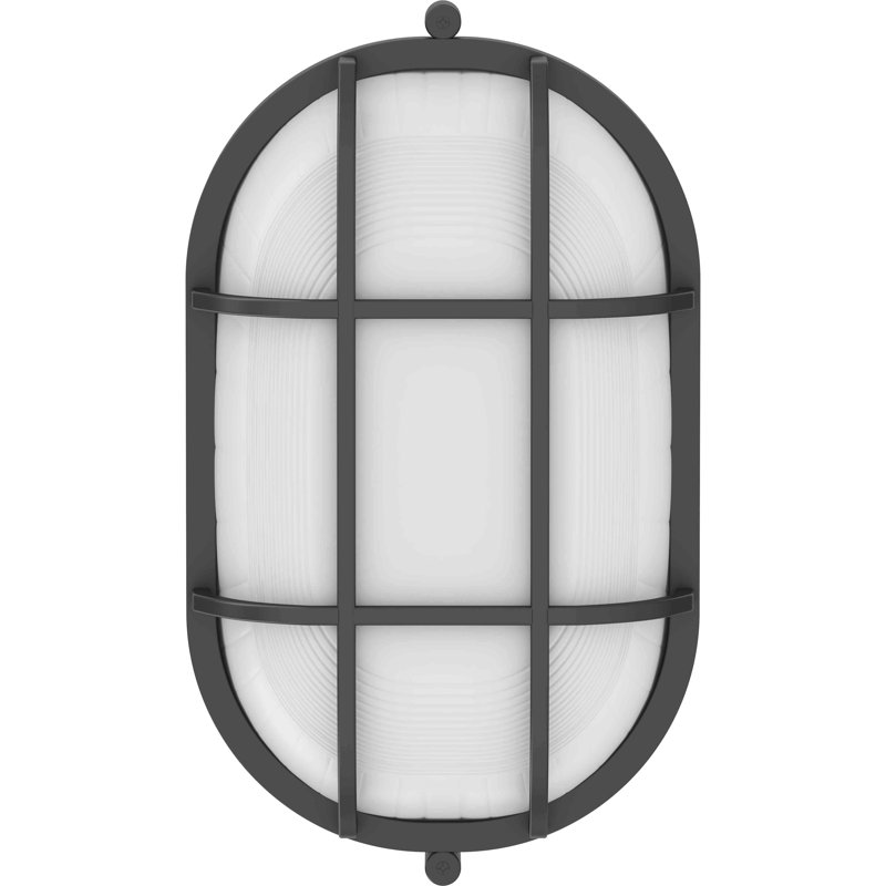 Plafonnier ovale noir à 1 lumière pour montage mural ou au plafond, Noir