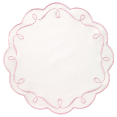 Ribbon Twirl Cotton Blend Scalloped Placemats