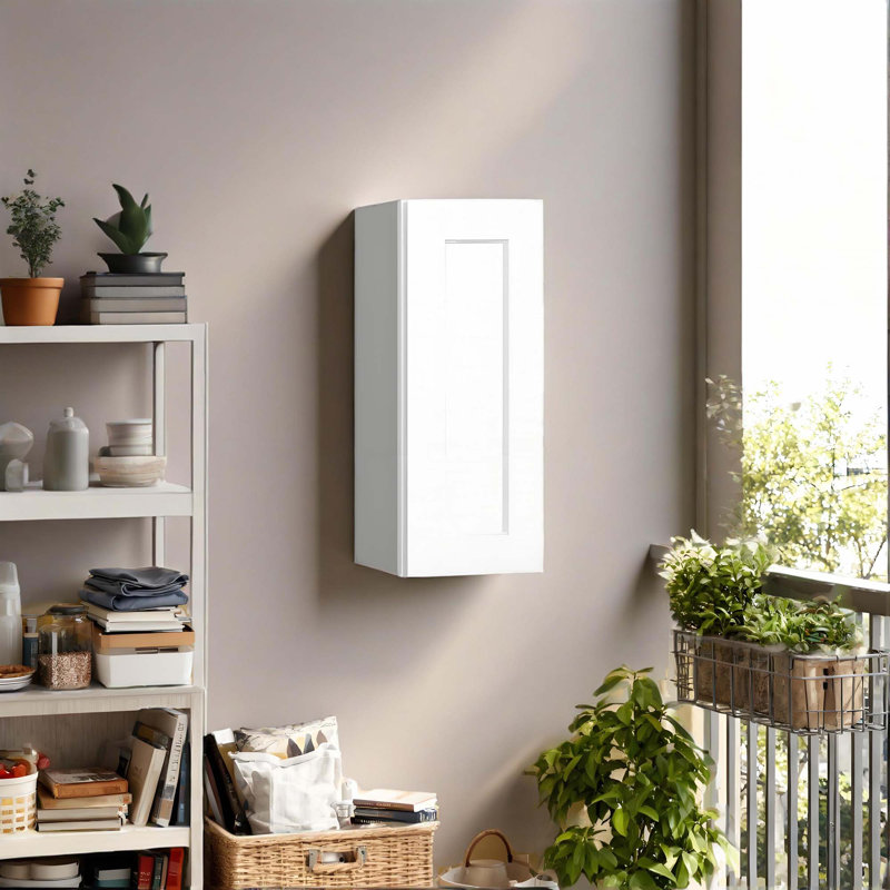 Solid Wood Single Door Wall Cabinet, 30" H x 15" W x 12" D