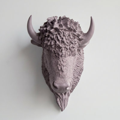 Faux Taxidermy Bison Head Wall Décor