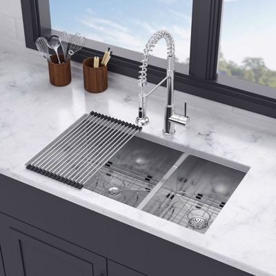 30'' L Undermount Double Bowl Stainless Steel Kitchen Sink