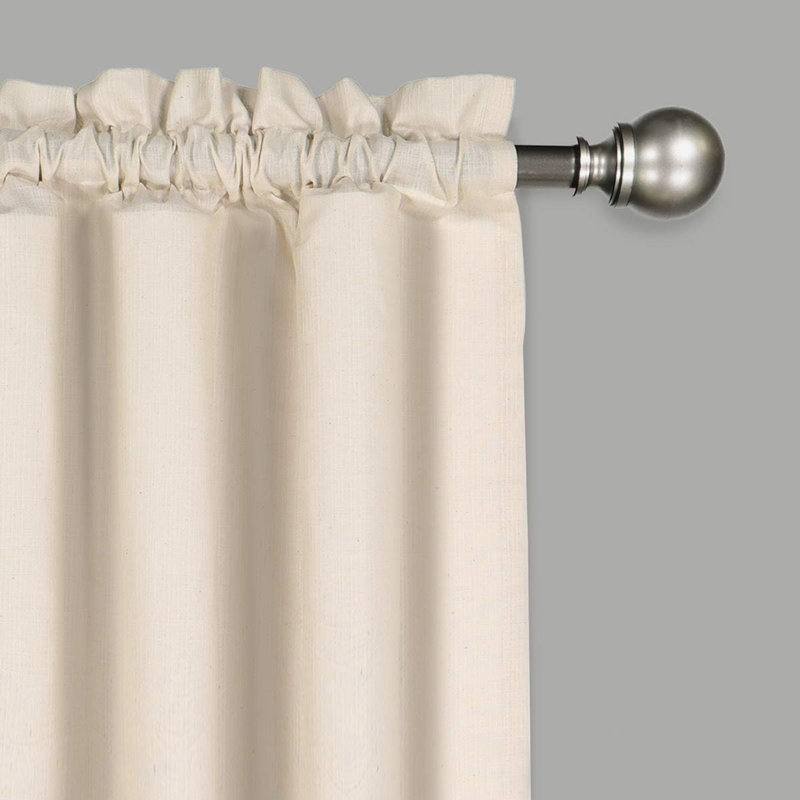 Cantonnière sur mesure de couleur unie en mélange de coton de 52 po, Naturel