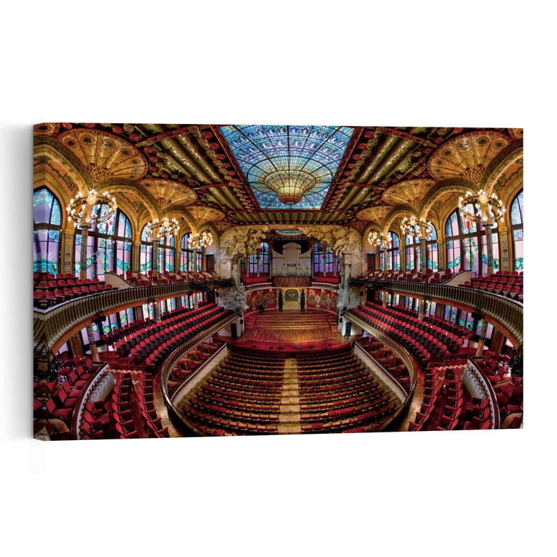 Grand Ornate Concert Hall Elegant Abstract Contemporary Architecture Wall Art Print 1 Piece Wrapped Canvas Wall Art