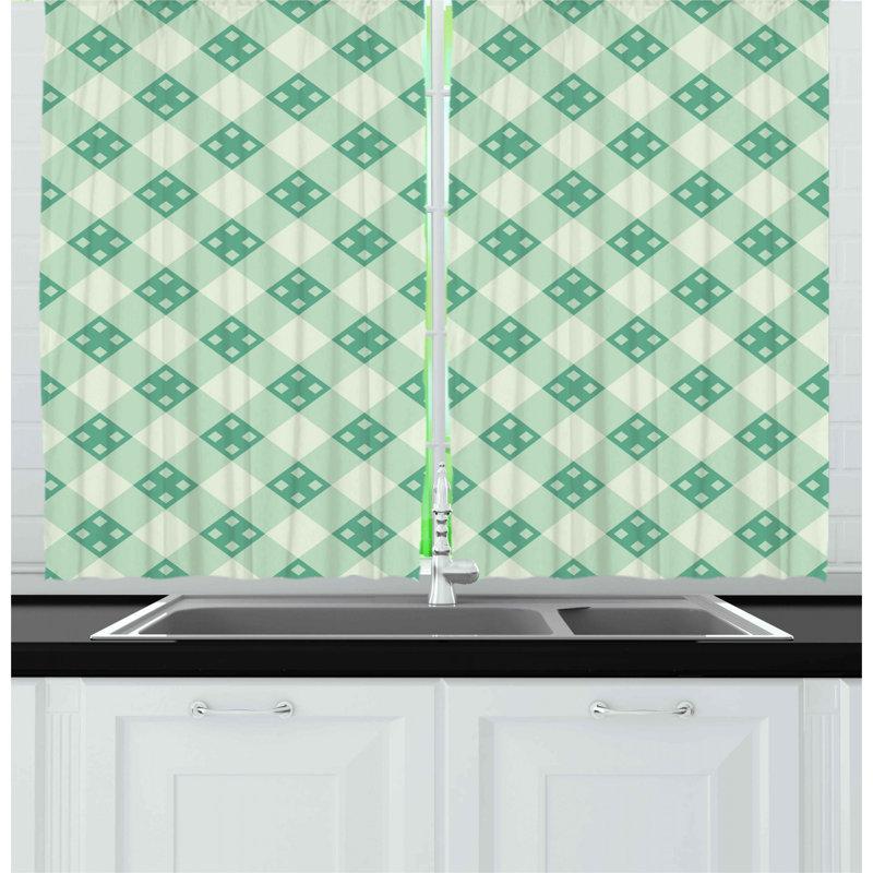 Geometric Pointed Kitchen Curtain