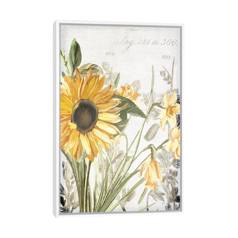 Wildflower Guide I 1 Piece Single Picture Frame and Floater Frame Painting on Canvas, 66.04 cm H x 45.72 cm W, White