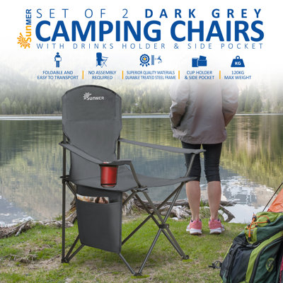 SUNMER Folding Camping Chairs - Extra Wide