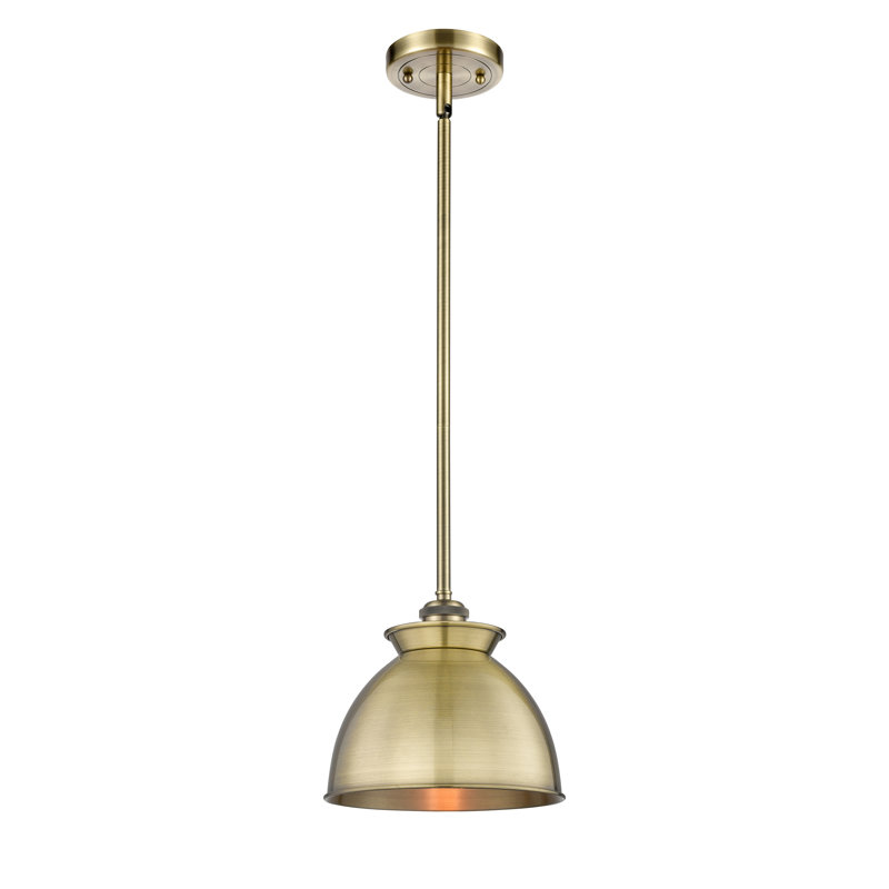 1 - Light Single Pendant, 44.25" H x 8.13" W x 8.13" D, Antique Brass, Antique Brass
