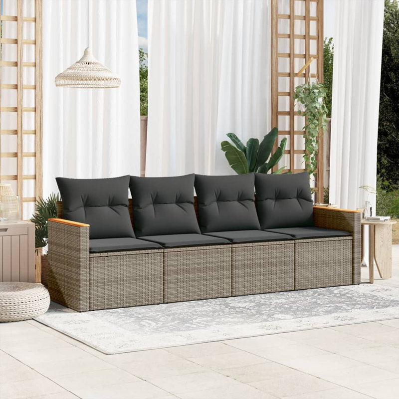 Ensemble de canapé de jardin Vidaxl Gris, gris foncé