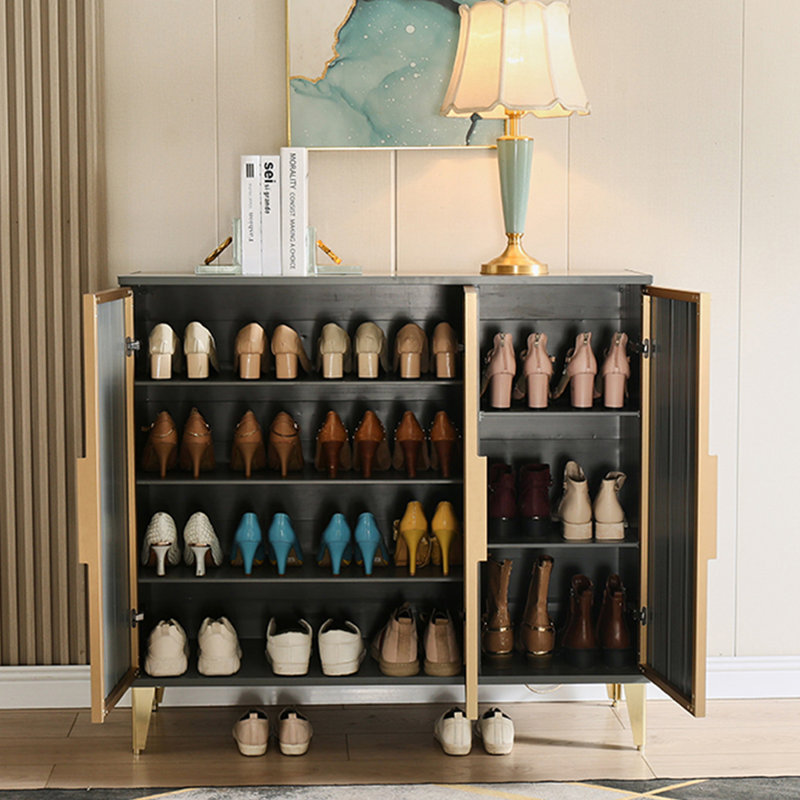 Black Aluminum Shoe Storage