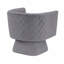 Fauteuil pivotant en tissu de velours gris revêtu de tissu d'ameublement en bois massif avec motif à losanges et dossier rembourré-1822287976