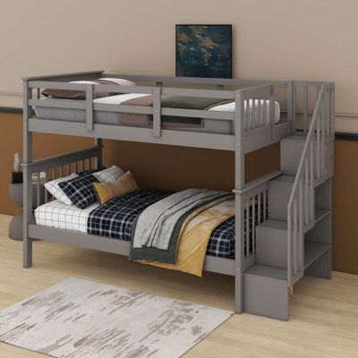 Twin Over Twin Bunk Bed With Storage