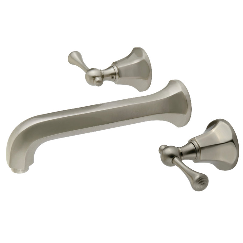 Wall Mounted Bathroom Faucet, Satin Nickel