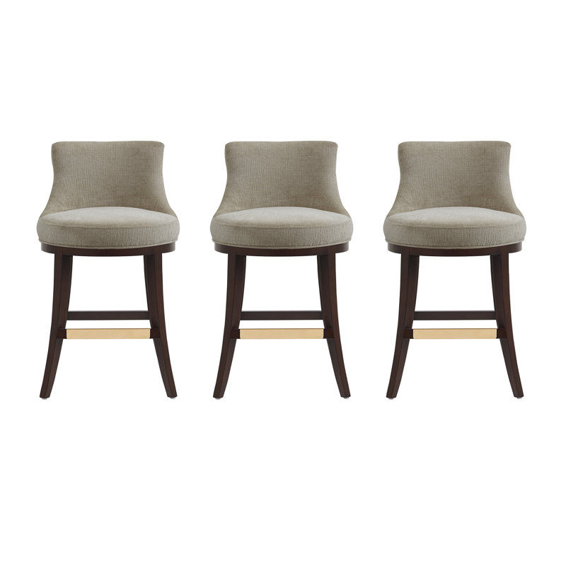Tabouret de comptoir rembourré Lucia, Taupe, 2, Tabouret de comptoir (hauteur d'assise 26,4 po)