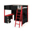 Lit mezzanine double avec bureau intégré et lumières DEL Designs Designs, lit mezzanine en bois avec garde-robe et tiroir-603172319
