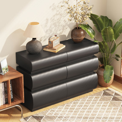 Modern 6-Drawer Chest of Drawers with Handle-Less Design and Wide Storage
