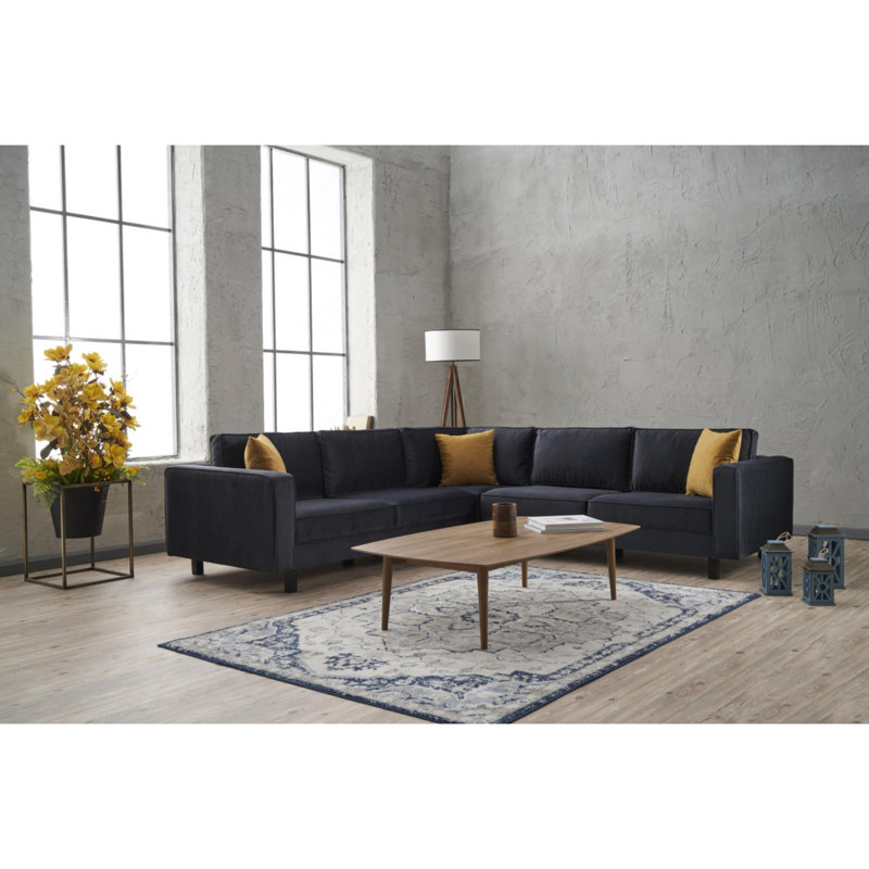 Canapé modulaire Breaanna, 100 % polyester anthracite