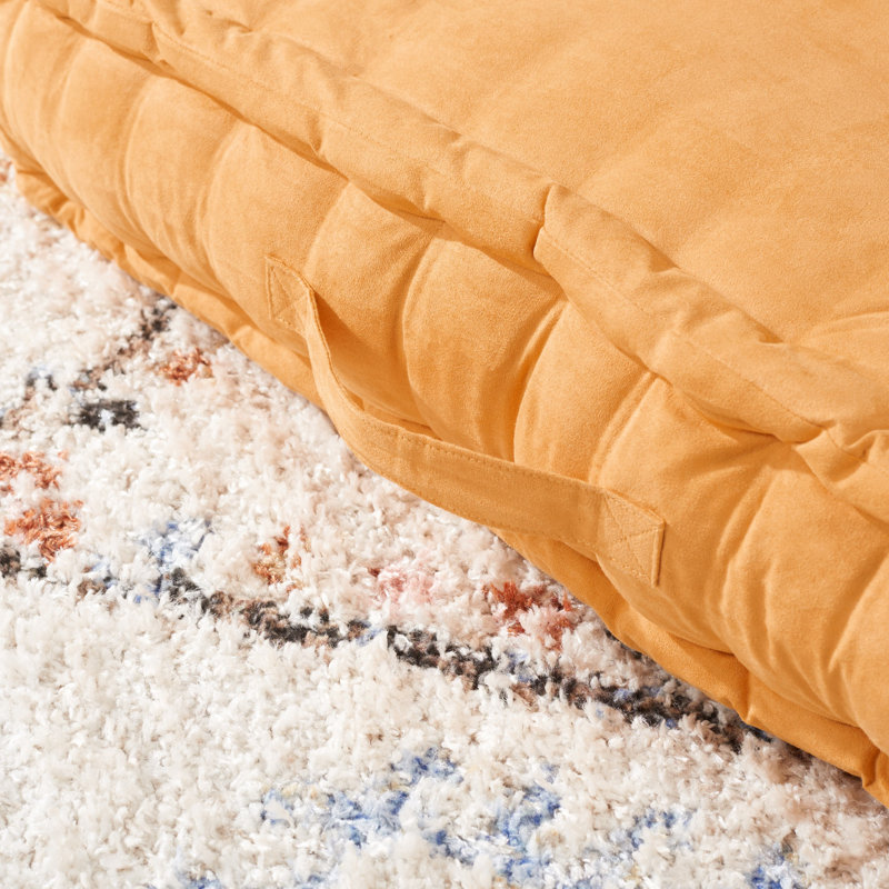 Gardenia Floor Pillow, Ginger, 25" H x 25" W