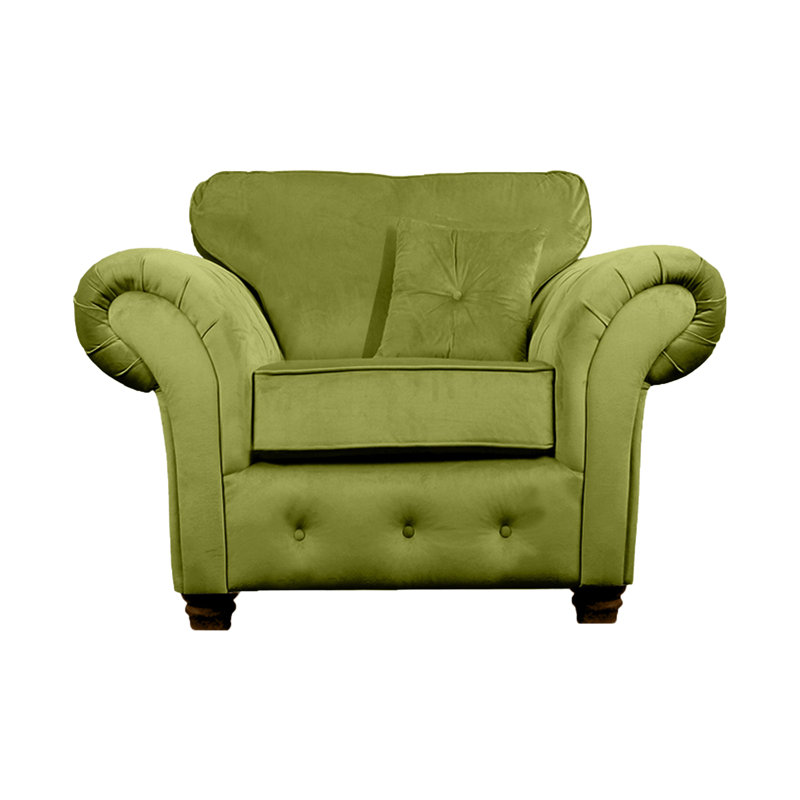 Lila Velvet Chesterfield Chair, Olive