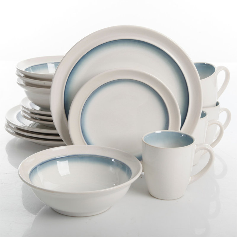 Elnathan Elite Lawson 16 Piece Dinnerware Set, Service for 4