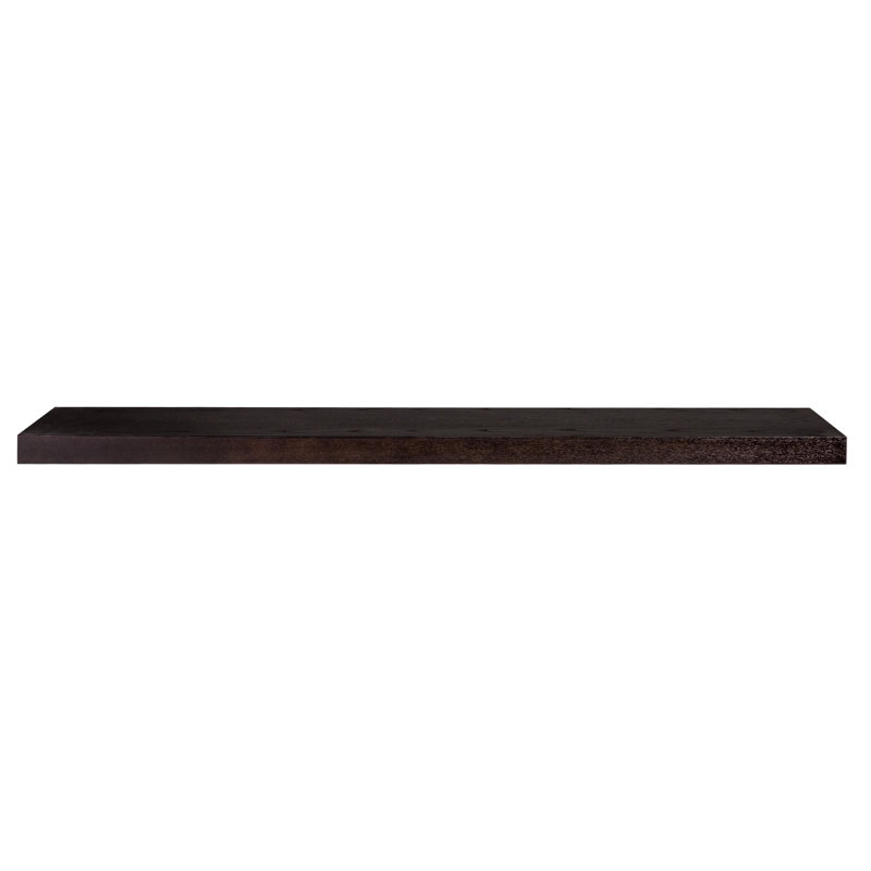 Tablette flottante en bois blanc Funkley, H 1,97 po x l 74,81 po x P 10,24 po, Espresso foncé