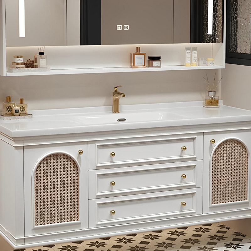 Armoire de salle de bain intelligente de style américain, H 21,65 po x l 47,64 po x P 19,69 po