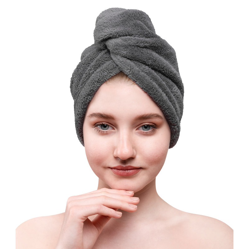 Serviettes pour cheveux Peacham, Gris / argent