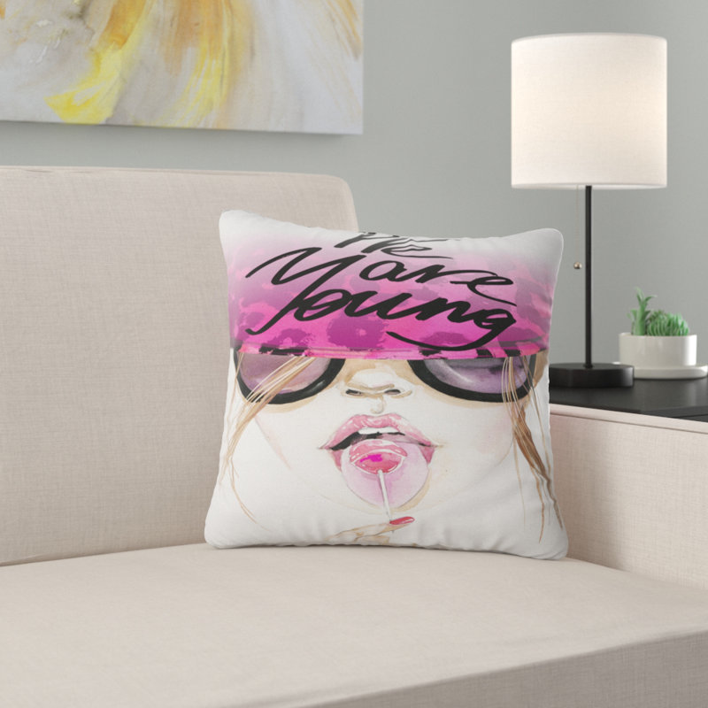We Are Young - Coussin à imprimé portrait, 16 po x 1 po, Coussin décoratif