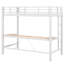Structure de lit simple pour lit mezzanine en métal avec lumière DEL, station de charge USB et bureau, blanc