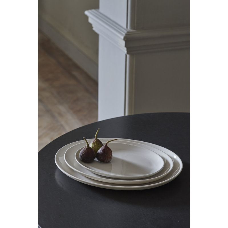 Canvas Home Shell Bisque Porcelain Extra Large Oval Serving Platter, Blue