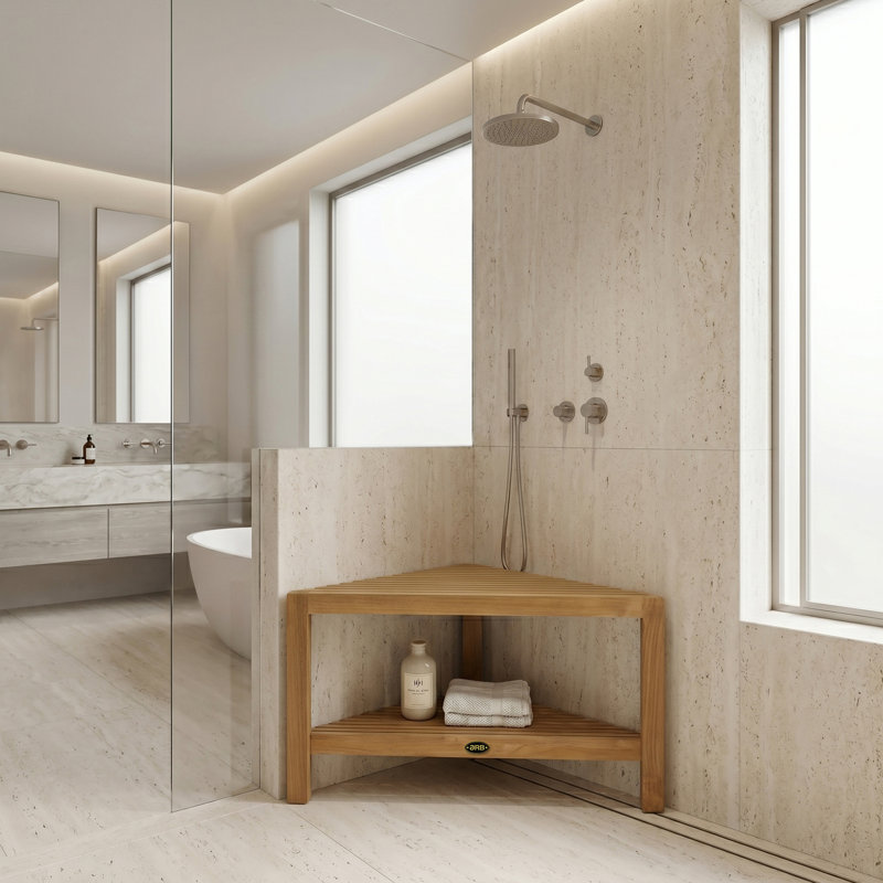 Banc de douche en teck de 31,5 po Hieu