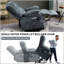 Fauteuil inclinable électrique en chenille de 23 po de large et à dossier haut avec massage par vibration 8 points et chauffage lombaire