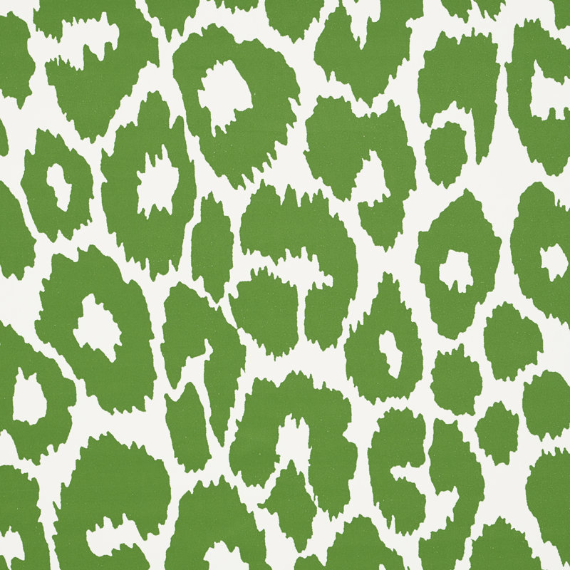 Iconic Leopard Wallpaper, Green