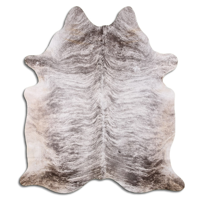 Tapis personnalisé en cuir de vache clair bringé clair, Nouveauté 5 pi 8 po x 6 pi 7 po