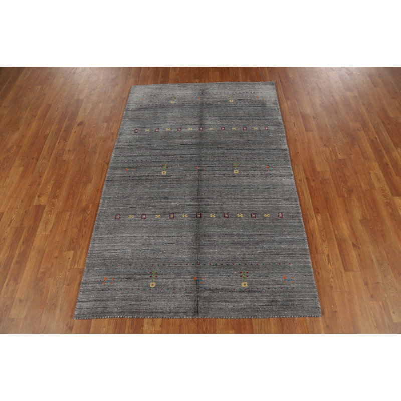 Tapis gris en laine gris Gabbeh