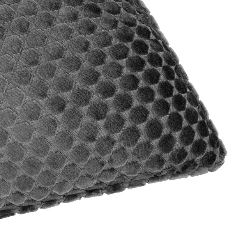 Neptune Geometric Square Cushion, Polyester, Grey