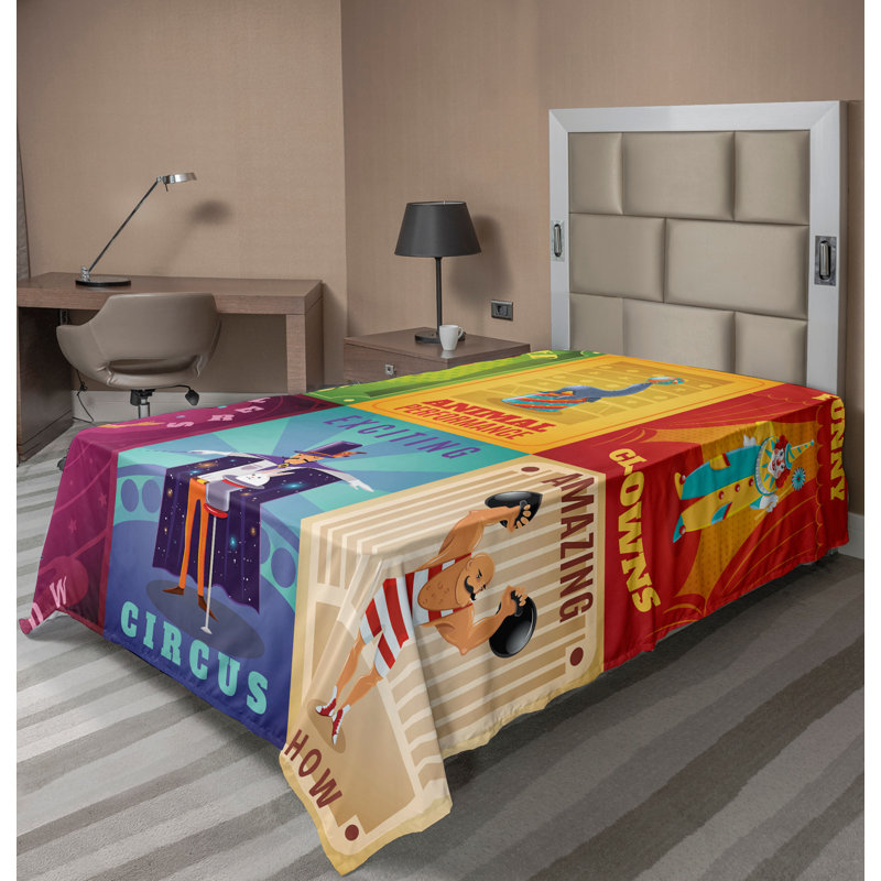 Multicolore Ambesonne, Drap plat pour lit simple