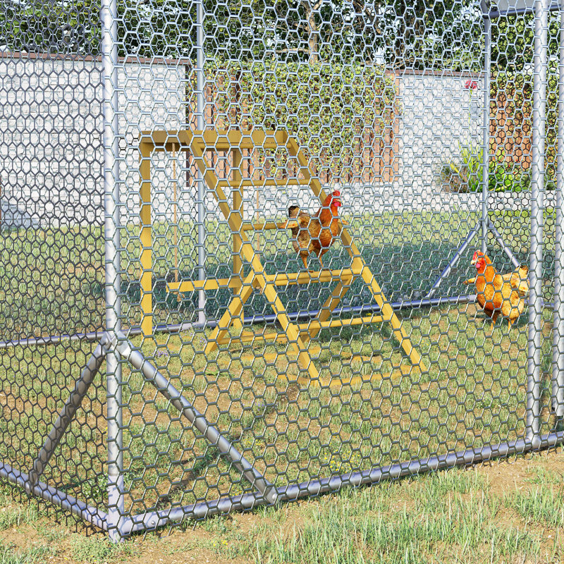 Jeu de poules - jaune, encourage l'exercice avec balançoire et poulailler jaune avec perchoirs stables