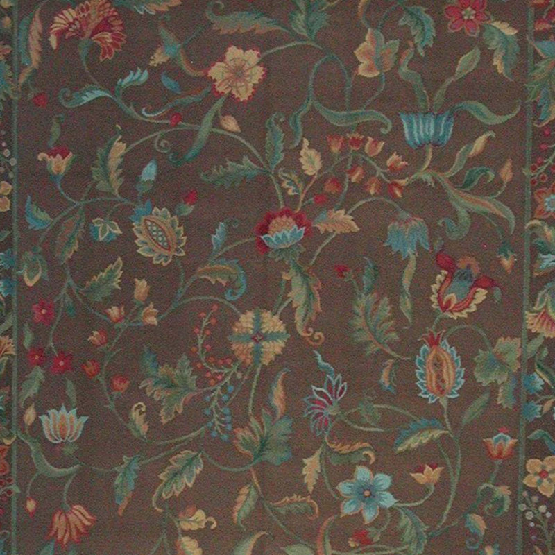 Hand-Knotted High-Quality Brown and Brown Area Rug, Rectangle 7'11" x 10'