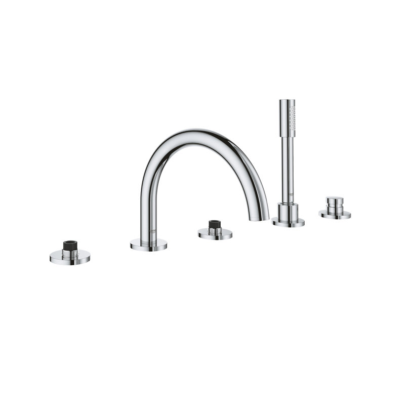 Garniture de robinet de baignoire romaine à deux poignées avec inverseur Atrio®, Chrome étoilé