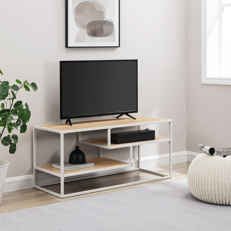 Simple 40" Open Storage TV Stand for TVs up to 40", Coastal Oak/White