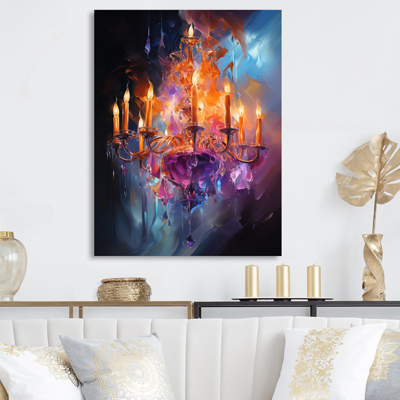 Chandelier Dancing Light - lustre en métal, art mural, H 32 po x l 24 po x P 1 po