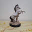 Porcelain Horse Figurine With Small Bronze Grass Accents on Wood Base